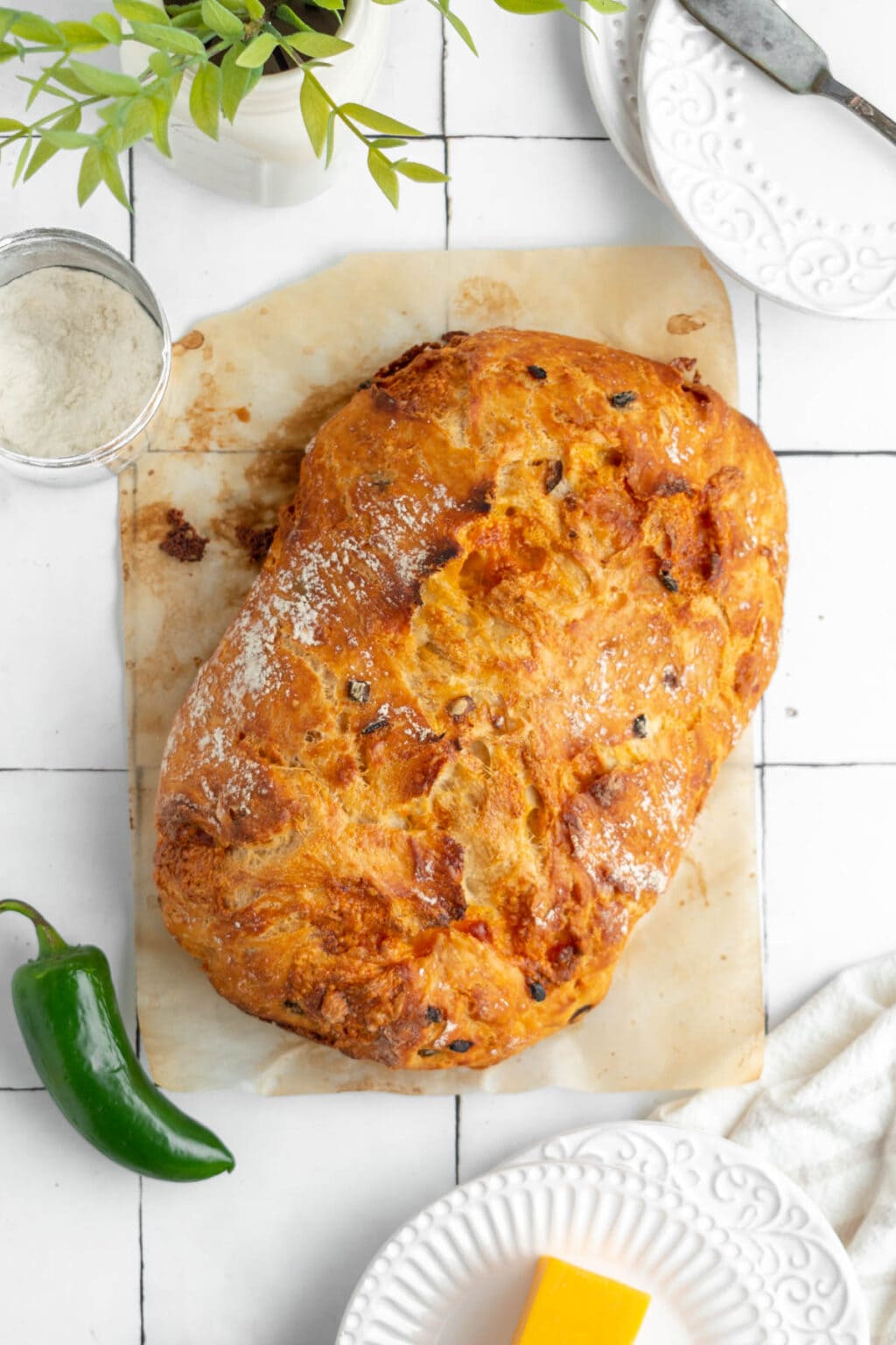 Cheddar Jalapeño NoKnead Bread (Dutch Oven) » the practical kitchen