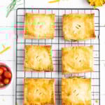 tuna melt hand pies on a cooling rack