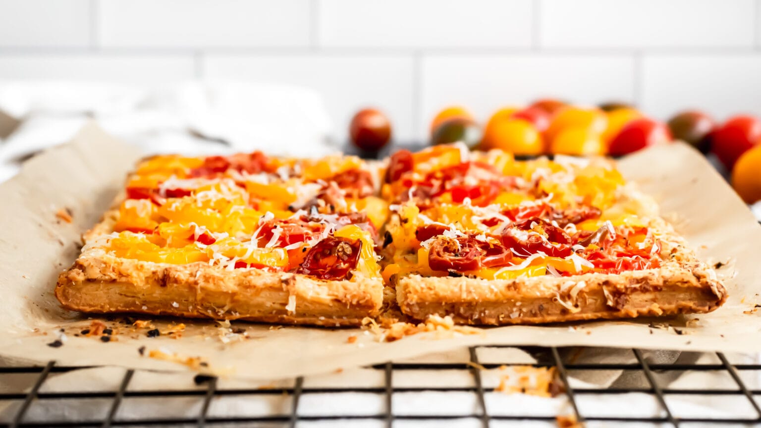 Cherry Tomato and Sweet Pepper Snack Tart » the practical kitchen