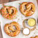 sourdough beer pretzels with mustard