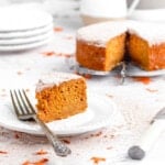 a slice of tahini carrot cake