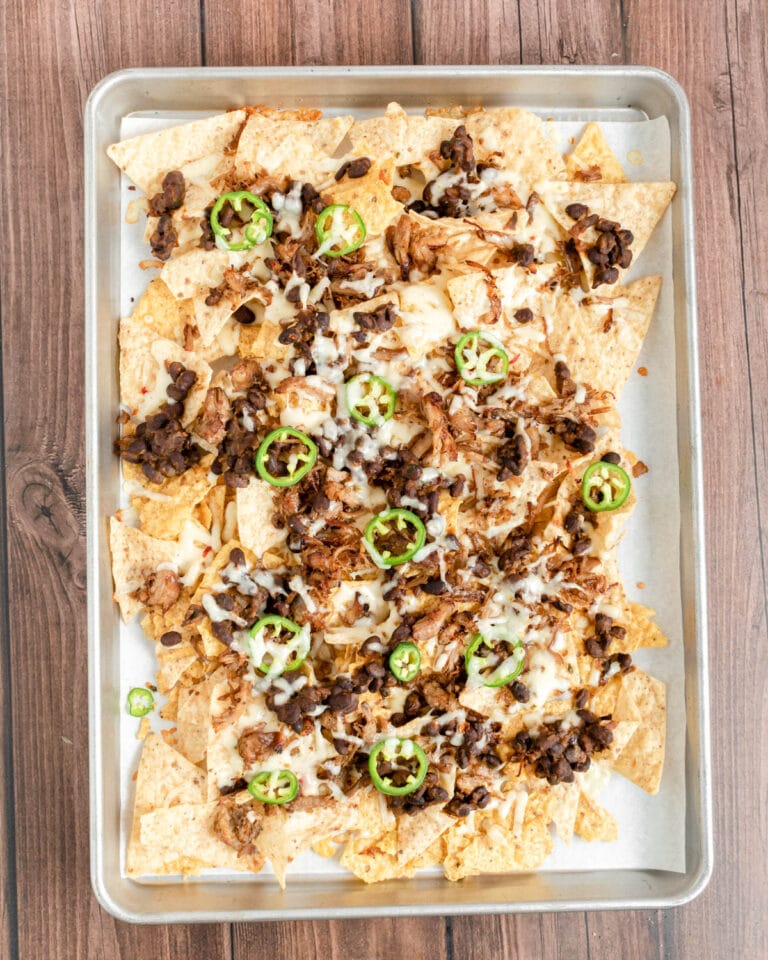 Sheet Pan Carnitas Nachos with Black Beans » the practical kitchen