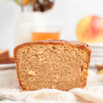 a cross section of apple cider cake.