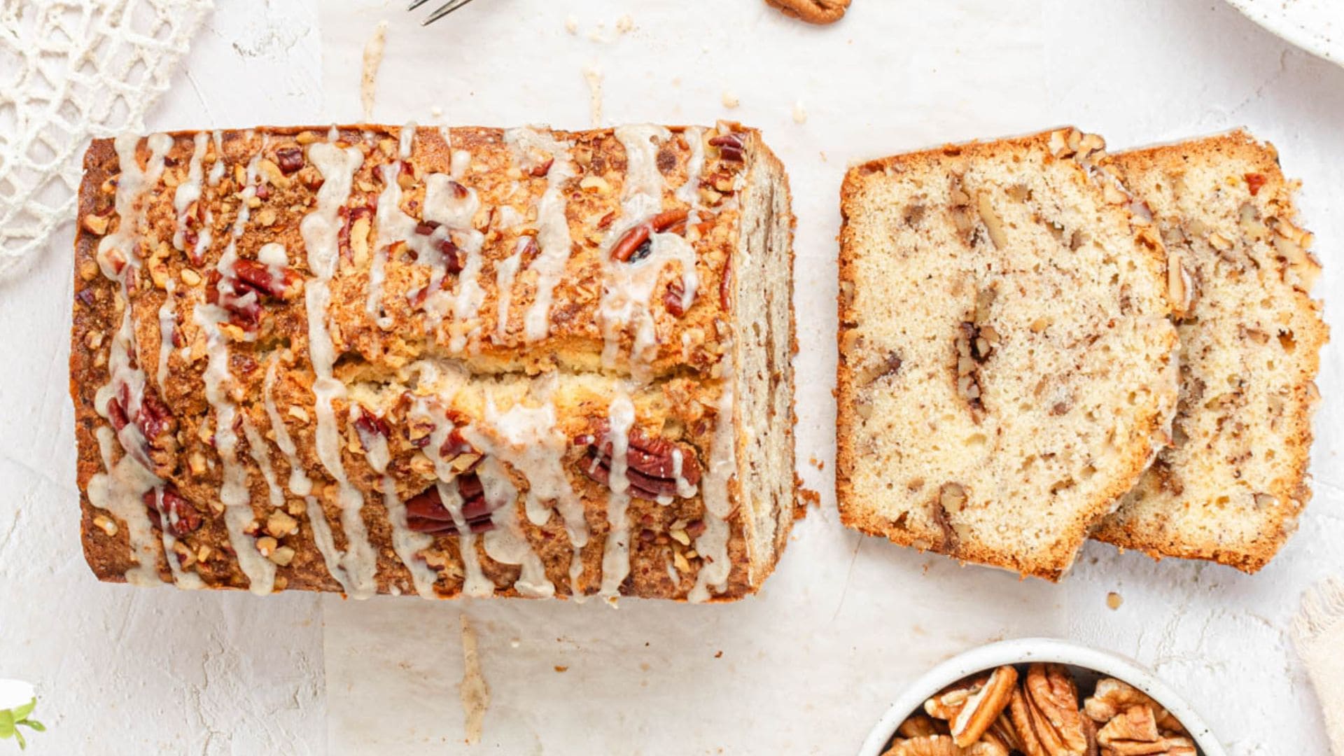 Butter Pecan Pound Cake in a Loaf Pan